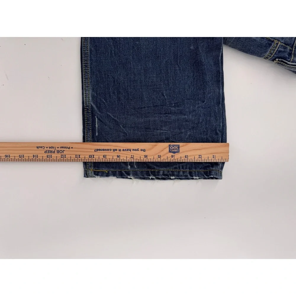 Vintage  Foundry Supply Co Mens‎ Jeans 44x30 Blue Whiskering Fade Straight Leg